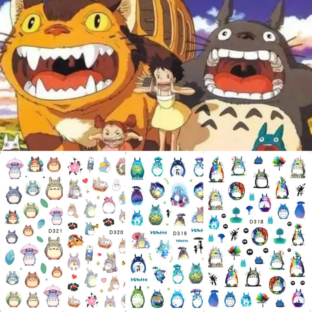 Miniso Cartoon Snoopy Nail Stickers Anime Character Sticker Nail Supplies Decal DlY Kawaii Demon Slayer Stickers Nail Decoration