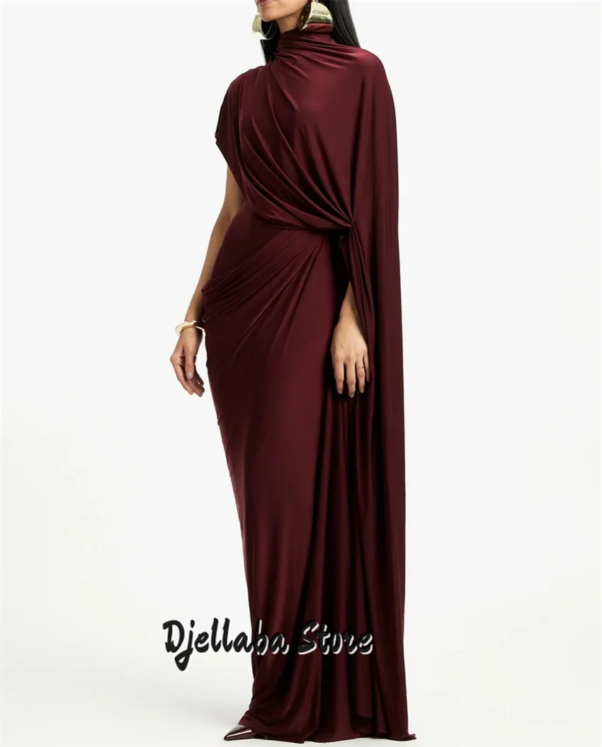 

Burgundy Prom Dress With Cape Exquisite Formal Wedding Party Dress Dubai Evening Party Gown فساتين مناسبة Customized