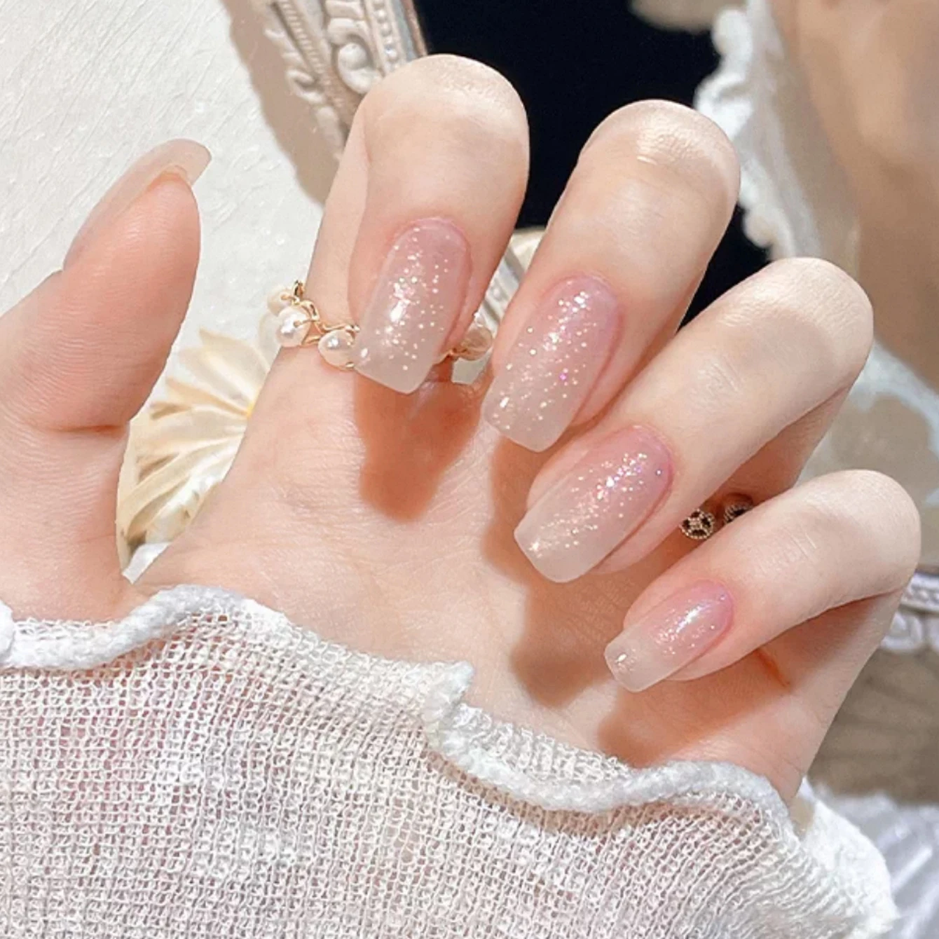 

1/12 Pcs Summer Gel Nail Polish - Magical Ice Shimmer, Crushed Crystal Flash Supplies for Women DIY