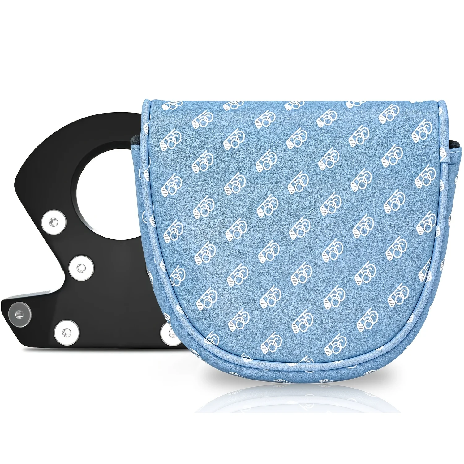 1pc Putter Golf Putter Head Cover - Printing Style with Putter Adapted PU And Cushioned Liner, Magnetic Closure