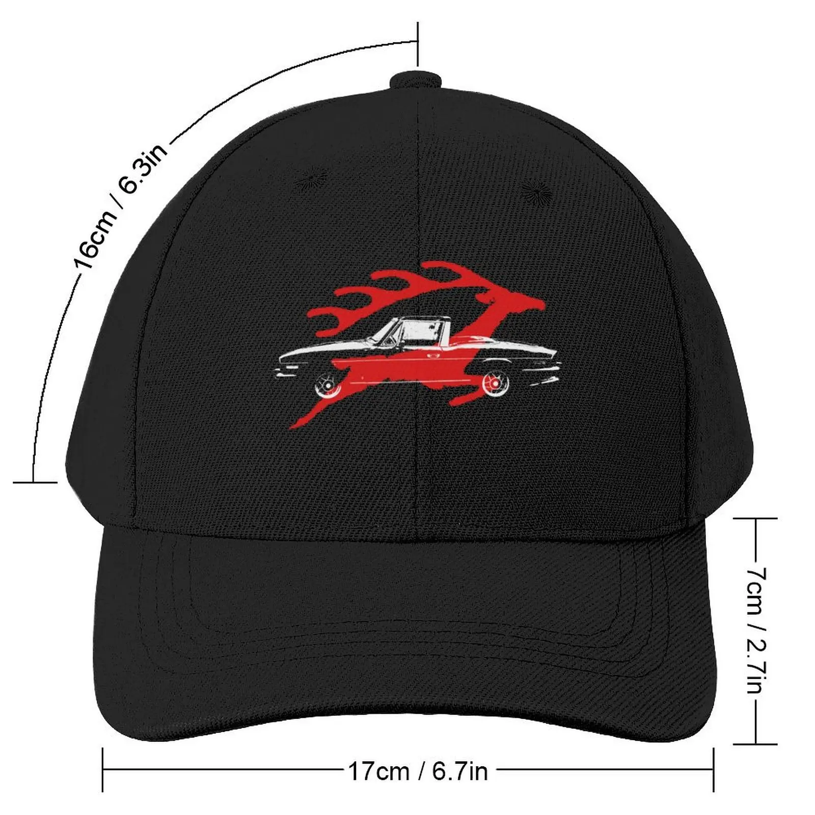 Triumph Stag classic 1970s British car side view and emblem Baseball Cap Luxury Hat derby hat Women's Beach Visor Men's