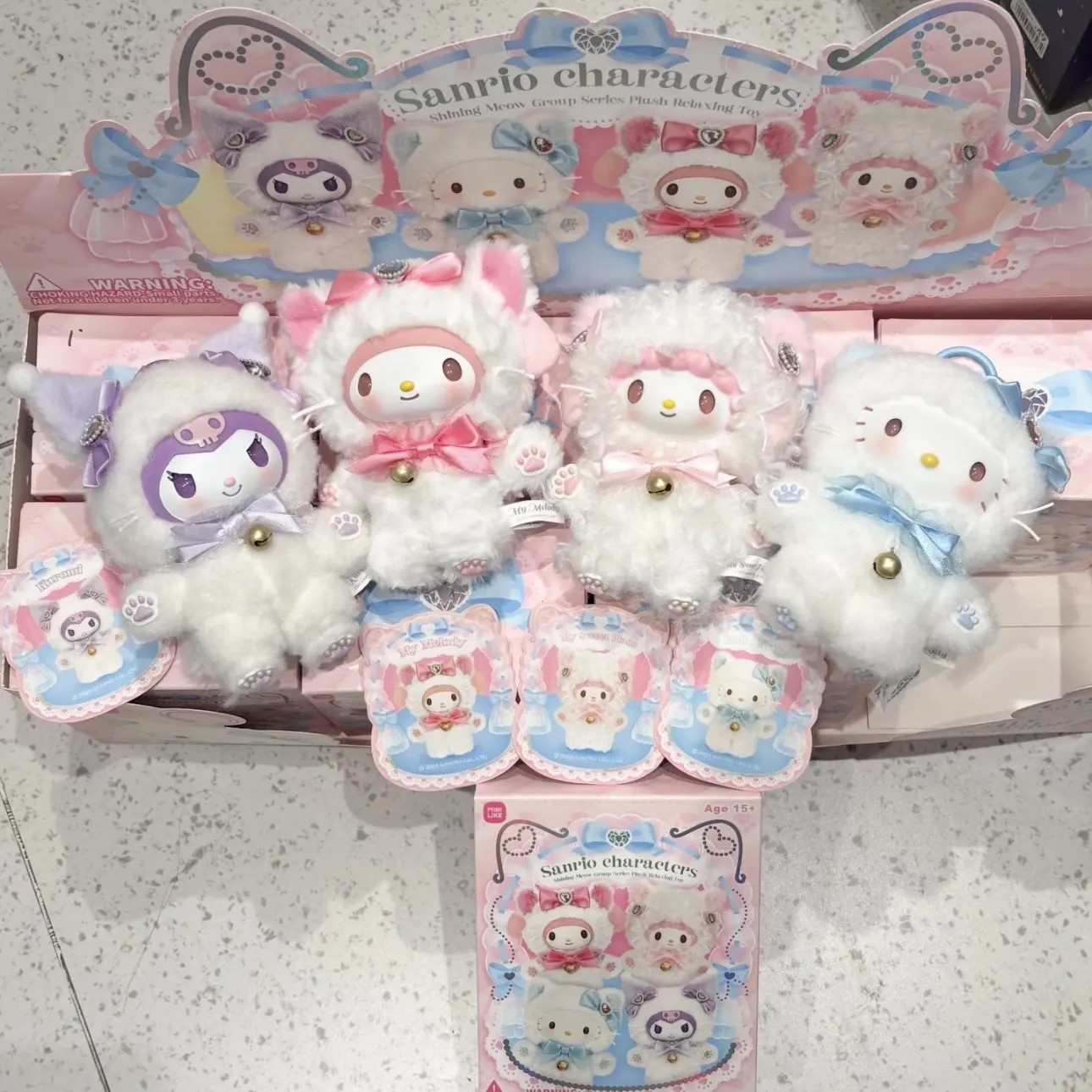

2026 Hot Sanrio Sparkling Meow Squad Vinyl Plush Blind Box Keychain (Hello Kitty/Kuromi) Collectible Dolls Figures Pendant Gift