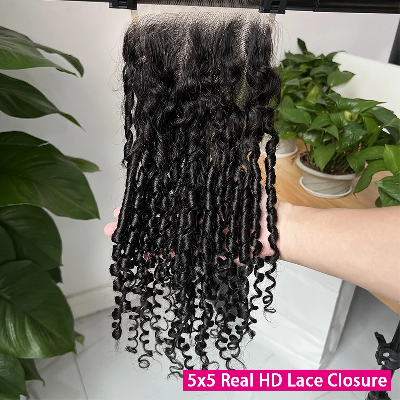 

Pixie Curly 100% Real HD Invisible 5x5 4x4 4x6 Lace Closure Only Swiss Lace 13x4 HD Lace Frontal Pre Plucked Melt Skin Raw Hai