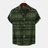 Retro Geometric Texture 3D Print Hawaiian Shirt Men Summer Short Sleeves Tops Beach Harajuku Street Lapel Blouse Male Clothes