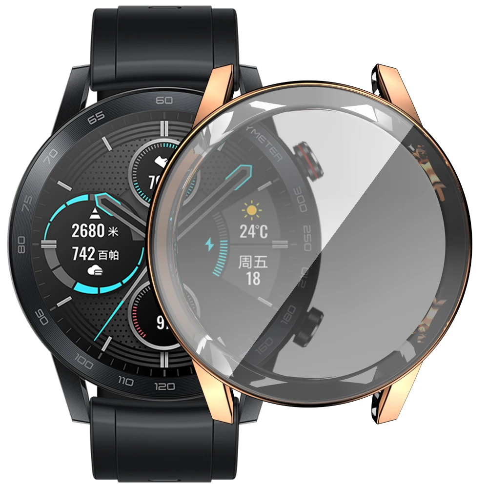 Honor Magic Watch 2用ソフトTPUケース,保護シェル,耐久性のあるスクリーン保護,ウォッチアクセサリー,46mm