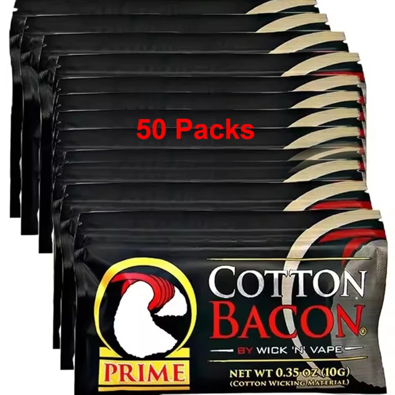 50Pack 2.0  Cotton Bacon Prime for gold wick Zeus X RTA Kylin BSKR Dead Rabbit Profile Mesh RDA RTA DIY COIL