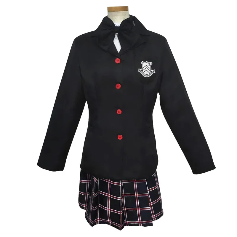 Anime Persona 5 Kasumi Yoshizawa Cosplay Costume Wigs School Uniform Dress Red Hair Halloween Women Costumes Black Suit Carnival