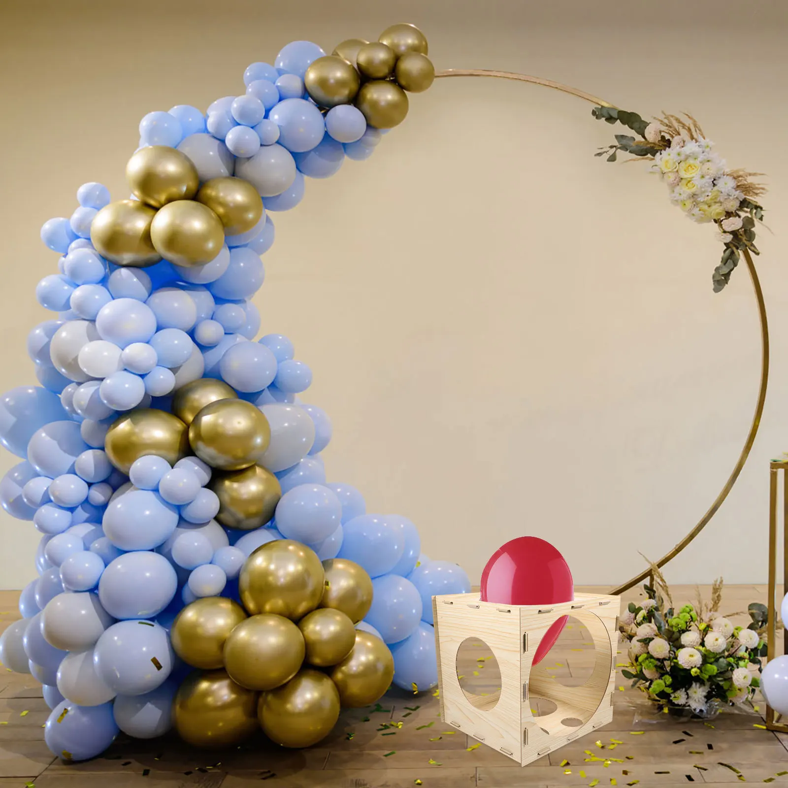 

Balloon Sizer Box 9 Holes Wood Measuring Tool For Party Wedding Decoration Balloon Sizes Measuring Boxes