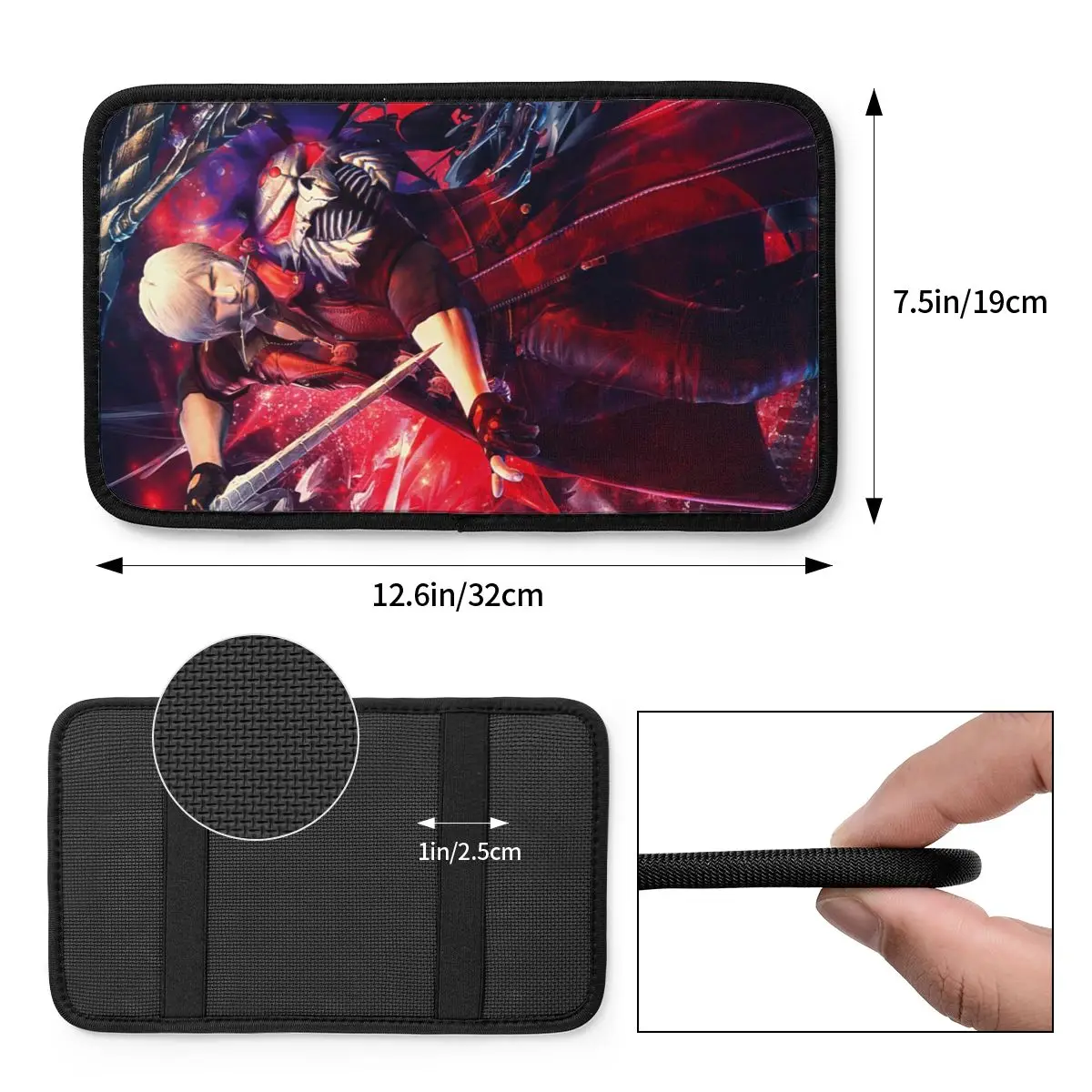 Center Console Cover Pad D-Devil May Cry DMC Game Car Armrest Cover Mat Cartoon Car Interior Accessories