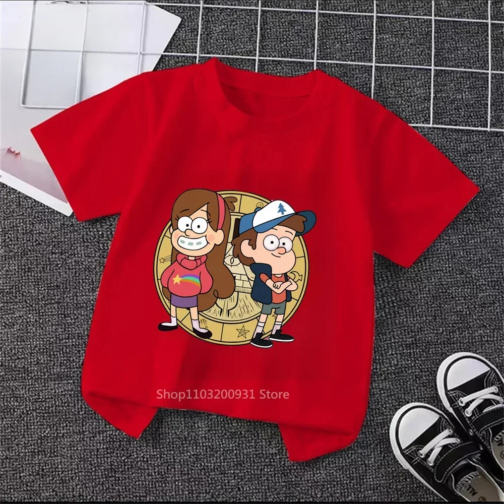 T-shirt A tema Gravity Falls per ragazzi e ragazze-cartoni vibranti, tessuto confortevole, un regalo di compleanno che sarà amato