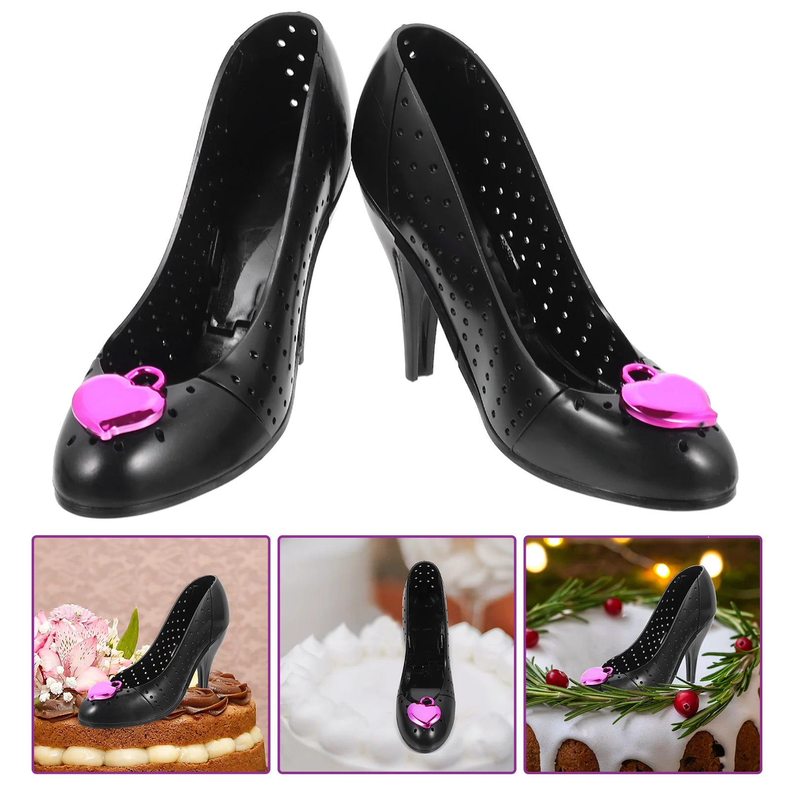 

2 Pcs Shoe Cake Decoration Daisy Topper Happy Birthday Decorations Fondant Creative Ornament High Heel Baking Wedding Miss