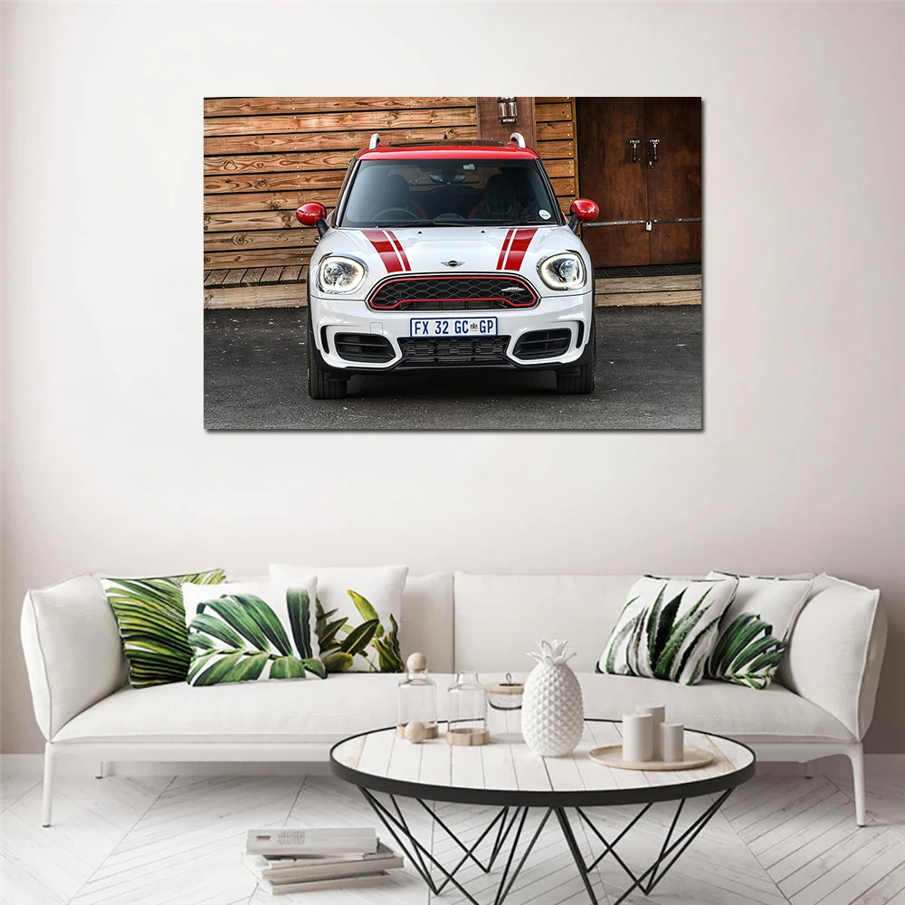 Mini John Cooper Works Car Poster Unframed Canvas Painting Wall Art Pictures Print For Living Room Home Decor