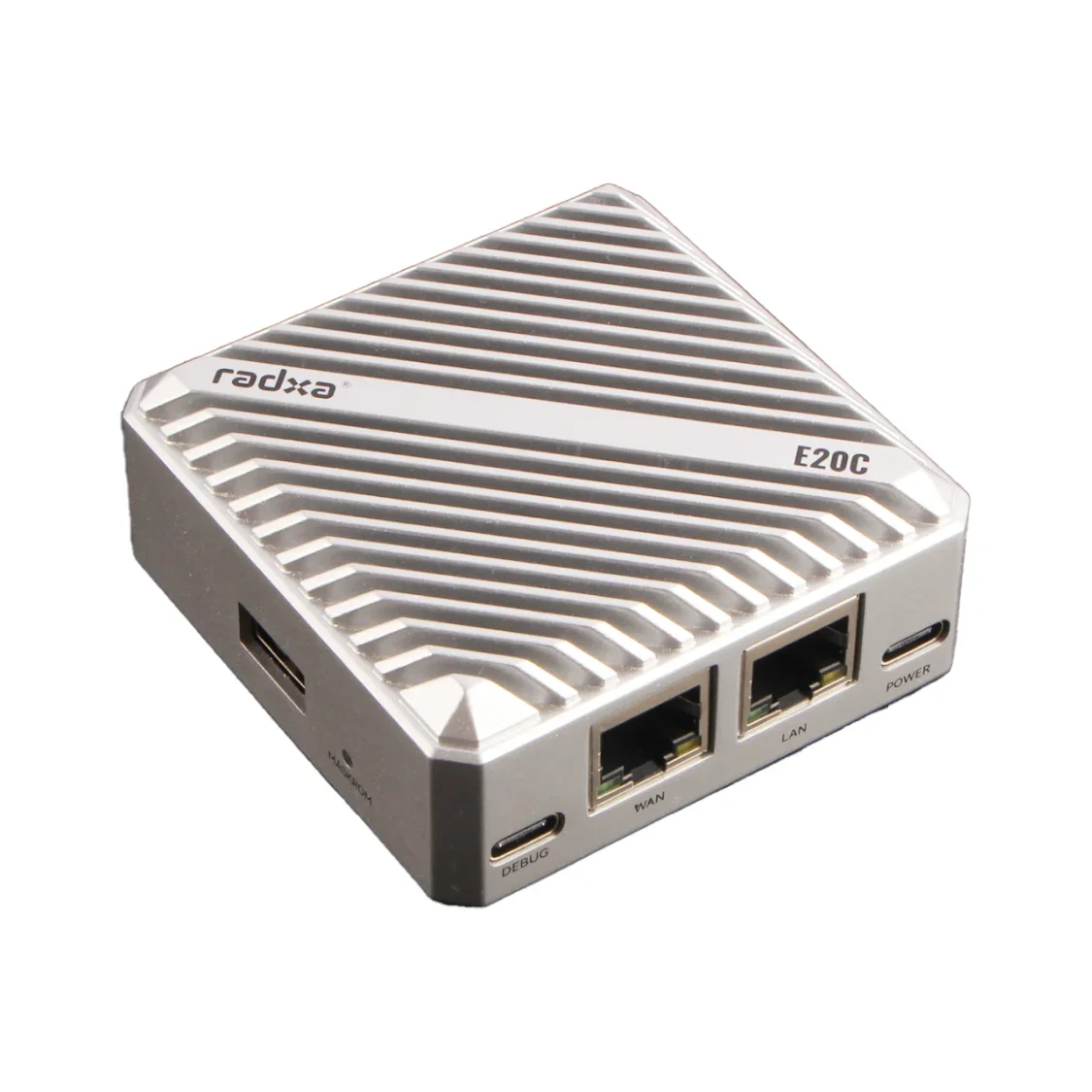 Radxa E20C 4-core CPU Dual Gigabit Ethernet, CNC aluminium behuizing 4K-decodering