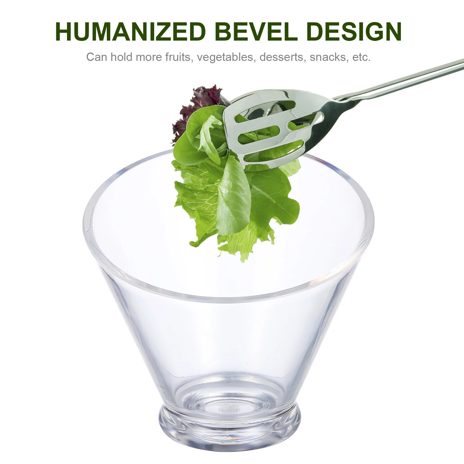 

5pcs Acrylic Salad Bowl Clear 13 6CM Slanted Mouth Dessert Ice Cream Candy Party Serving Bowls Large Fruit Kitchen Bar