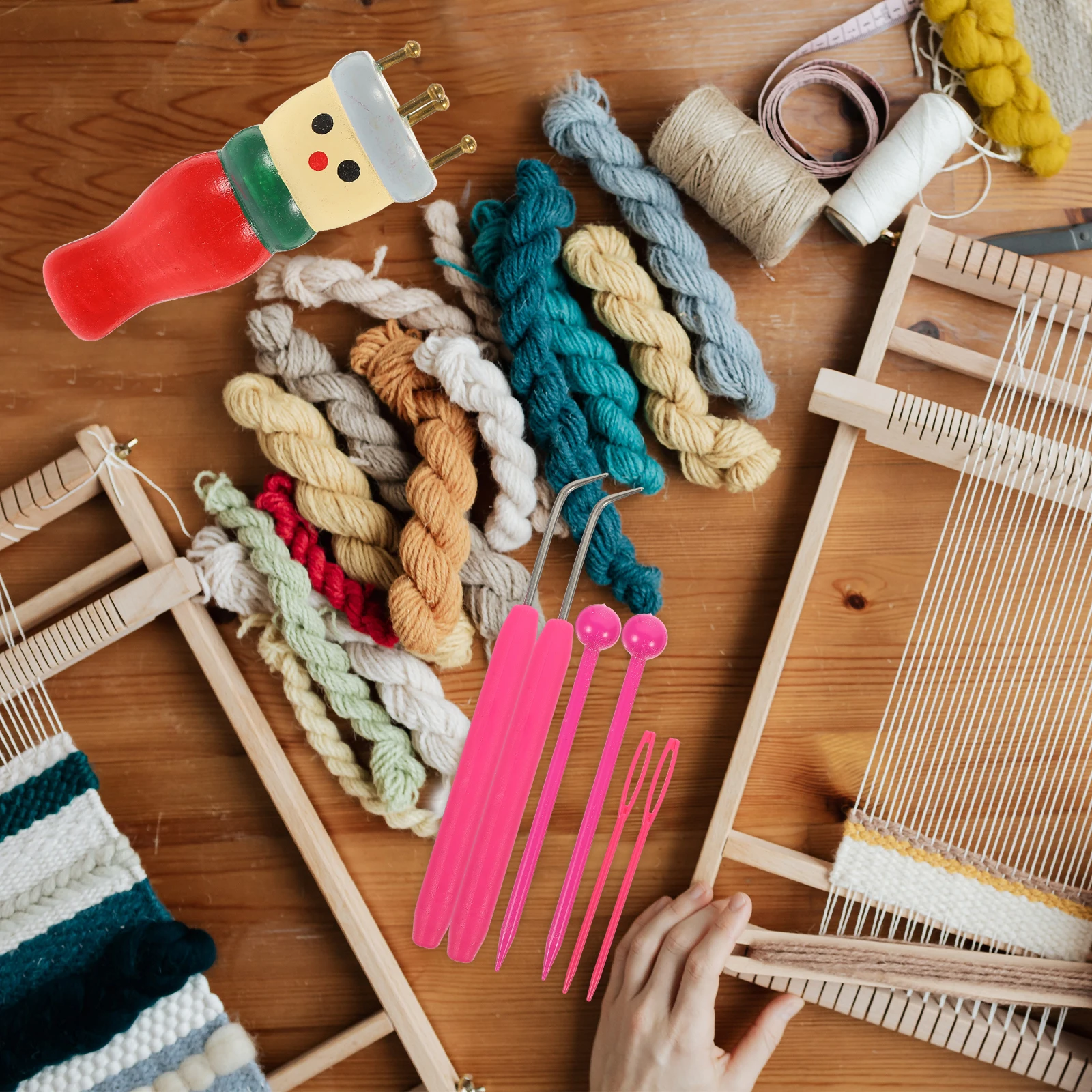 

1 Set Wooden Knitter Yarn Weaving Tool Diy Braiding Machine For Kids Wool Craft Spool Rope Weaving Lightweight Durable