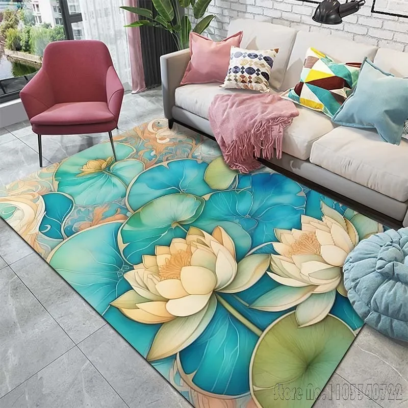 

Flowers Pattern Elegant Pattern Carpet for Living Room, Bedroom, Kitchen, Bathroom, Foot Mat,Cloakroom, Hotel Carpet Rug