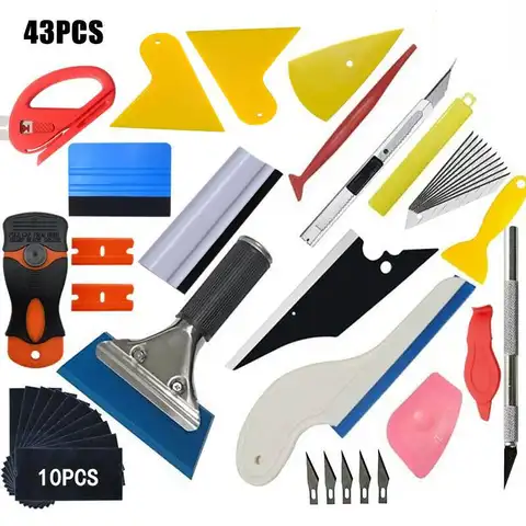 Cross-Border43Car 필름 접착 도구 키트, 자동차 창문 태양 필름 특수 도구, 쇠고기 힘줄 하드 스크레이퍼