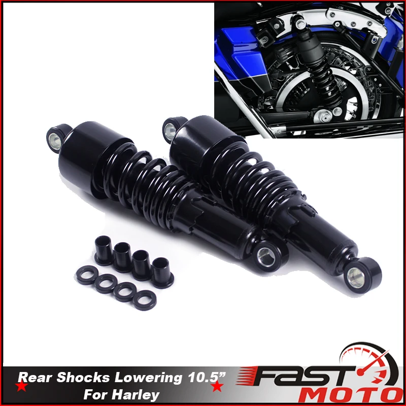 Motorcycles Rear Shock 267mm Absorber Adjustable Shocks Spring For Harley Dyna Sportster XL1200 XL883 48 Touring Road King FLHR