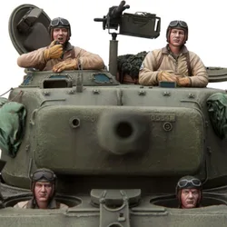 1/16 skala wwi U. S. Załoga czołgu 4 osoby wściekłe figurka z żywicy, zmontowana zestaw modeli do składania wojskowe Hobby, Diorama, samodzielnie zmontowana, niemalowana