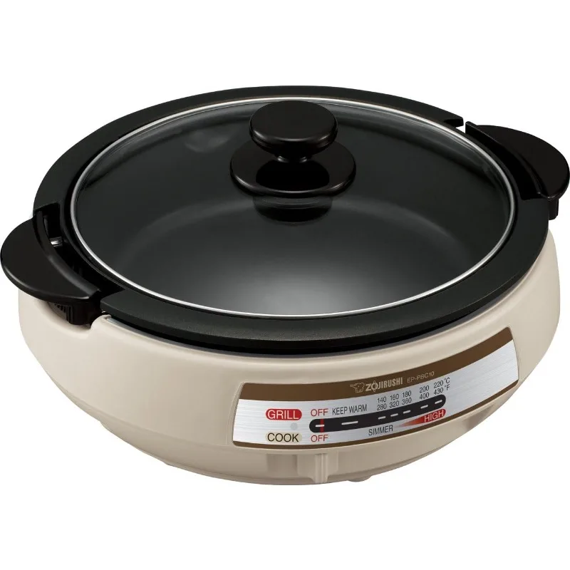 Zojirushi EP-PBC10 Gourmet d'Expert Electric Skillet & NS-LGC05XB Micom Rice Cooker & Warmer, 3-Cups (uncooked), Stainless Black