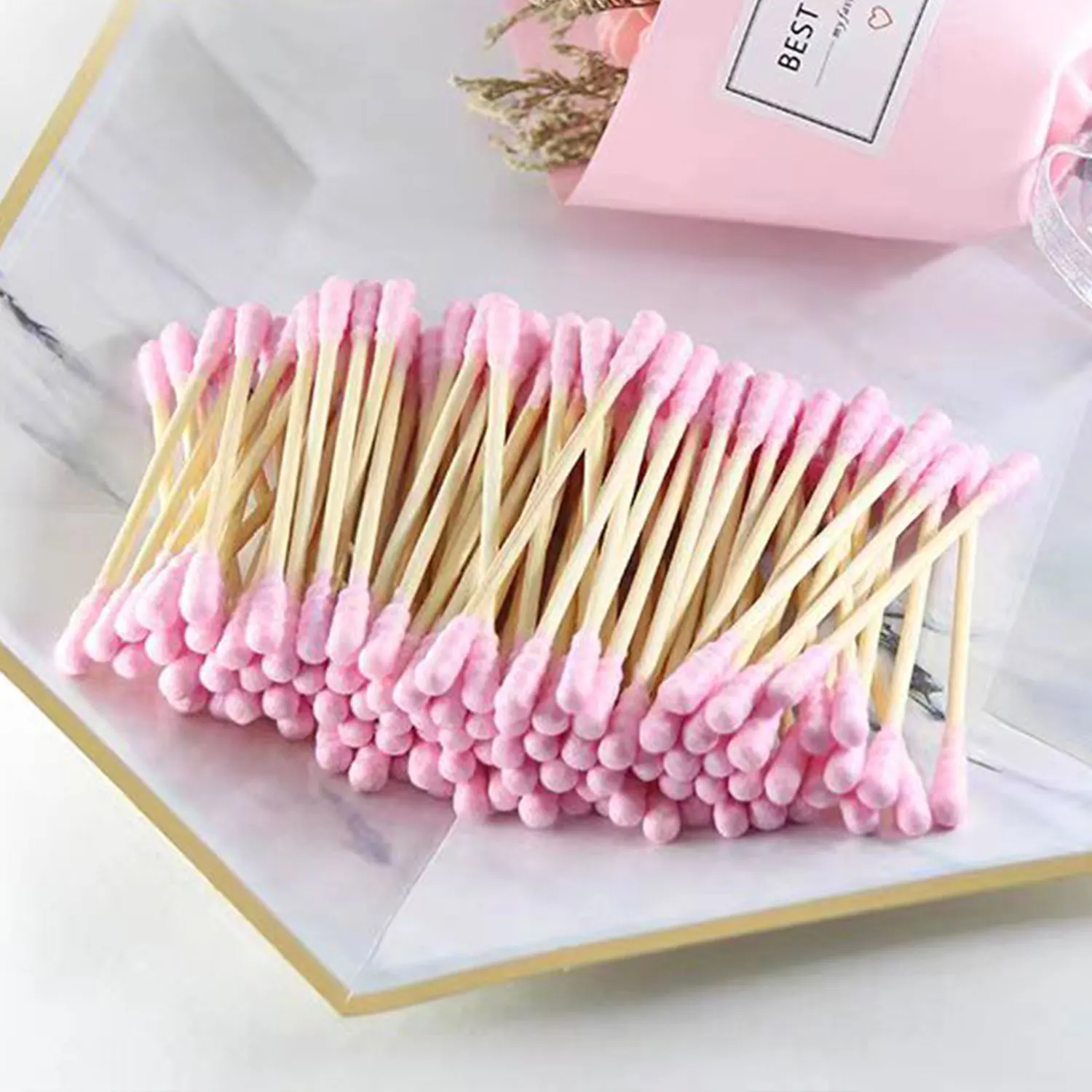 200pcs/Box Bamboo Cotton Swab Wood Sticks Soft Cotton Buds cleaning of ears Tampons Microbrush Cotonete pampons health beauty