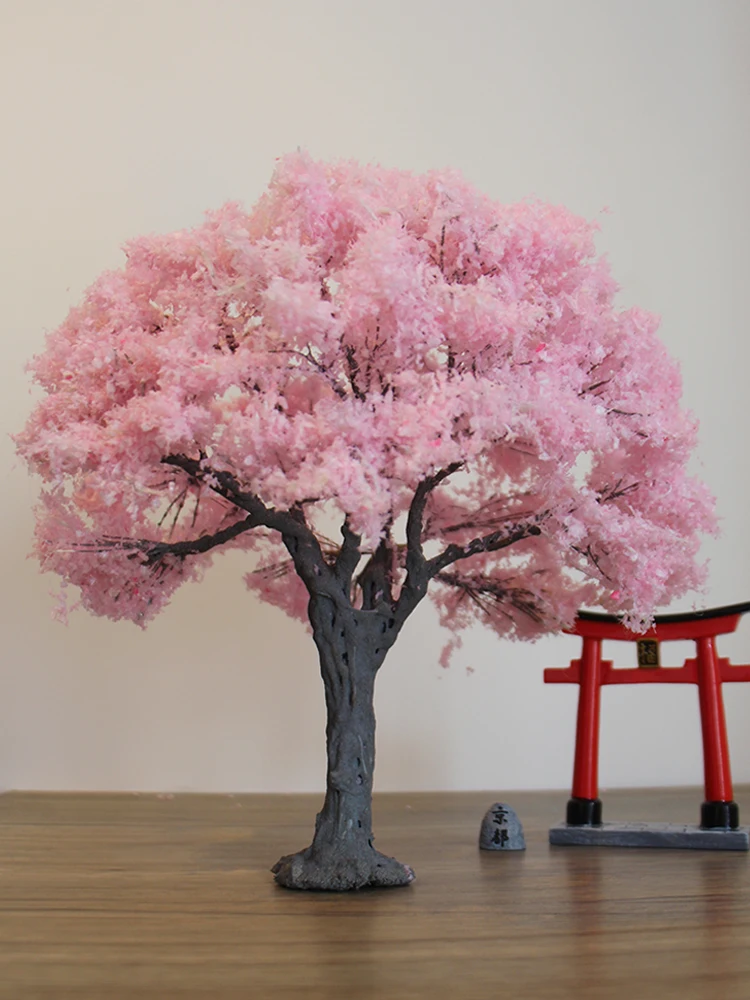 Japanese Cherry Tree and Wind Window Display, Small Ornaments, Decorative Window Counter, Landscaping Garden, Small Ornaments