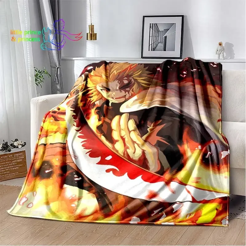 Rengoku Kyoujurou Demon Slayer Character Anime Blanket Lightweight Comfortable Soft Breathable Ultra Warm Blanket Bedding Travel