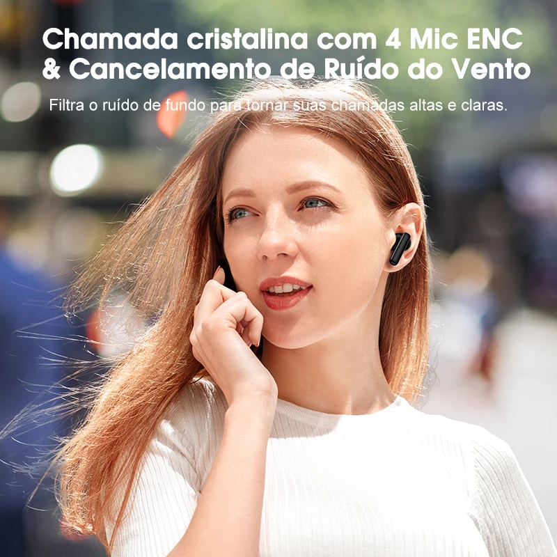 Qcy t13 anc cancelamento de ruído ativo sem fio fones de ouvido bluetooth 5.3 4 microfones enc chamadas claras 30h playtime ipx5 — foto 4