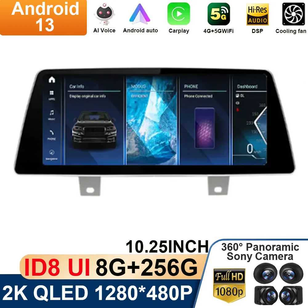 

10.25" Android 13 For BMW 5 Series G30 G31 G38 EVO 2018-2021 Auto Carplay Monitors Stereo Radio Multimedia Player Navigation GPS