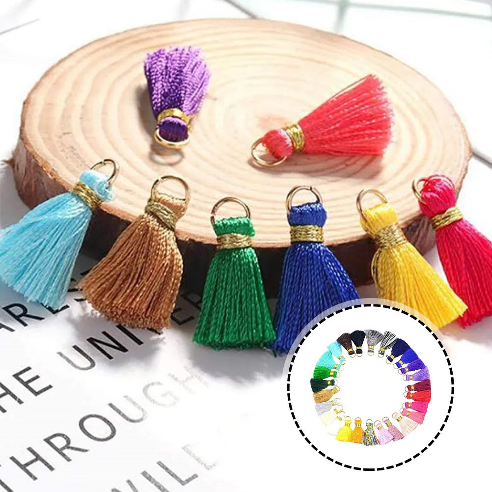 100Pcs Stylish Tassel Pendant DIY Handmade Supply Multipurpose Decorative Bag Accessory Keychain Curtain Fringe view 4