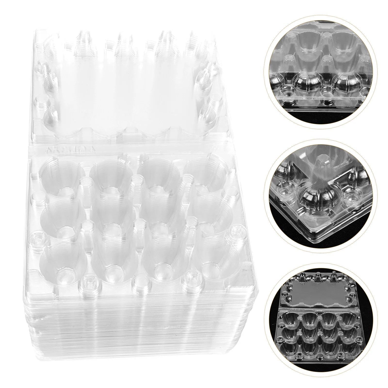 

50 Pcs Container Quail Egg Tray Kitchen Organizer Plastic Small Eggs Cartons Storage Plate