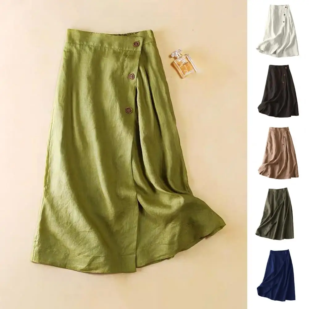 

Silk Satin Skirts For Women Korean Style Champagne Office High Waist A-line Skirt Fashion Elegant Solid Long Pencil Skirt 2024