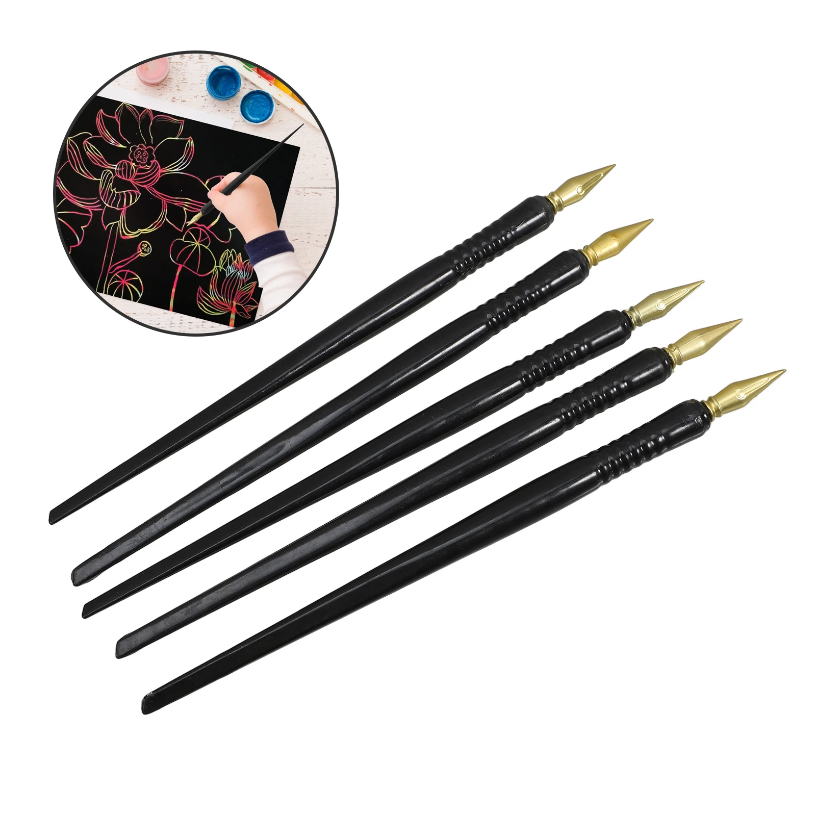 

5 PCS Children's Painting Pens Set Art Tools for Kids Scratch Board Art Scratch Paper Creative Drawing Tool Favors