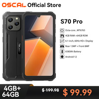 OSCAL S70 Pro Rugged Phone 6.1'' HD+ IPS Display MT6765 Octa core 4GB RAM 64GB ROM 13MP Rear Camera, 6580mAh Battery NFC Mobile