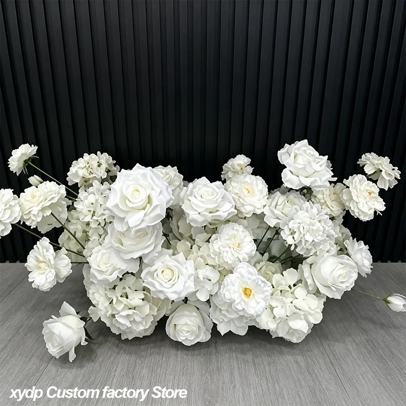 5D Maßgefertigte Künstliche Rosen-Hortensien Hochzeitsdekoration Bodenblumenreihe Hintergrunddekoration Wegführung Blumenball Party Bühnenrequisiten – Detail 5