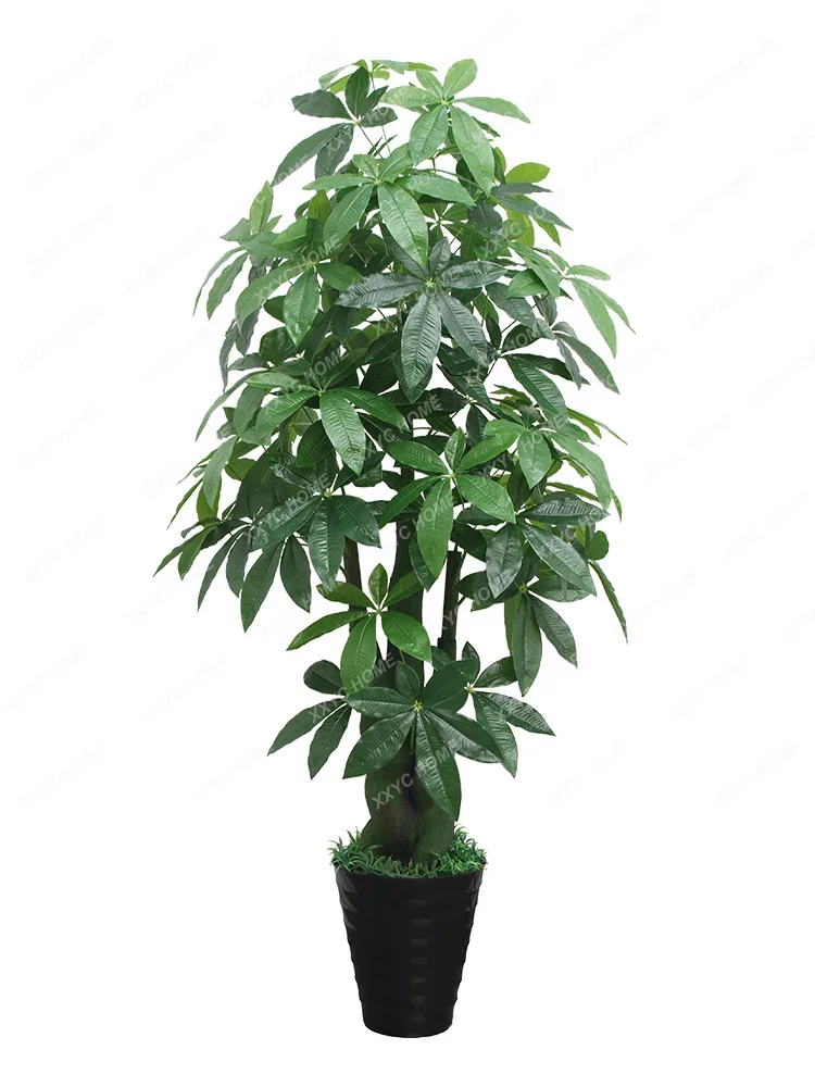 

Bionic Green Plant Pachira Macrocarpa Living Room Decoration Simulation Plant Decoration Large Plastic Lucky Tree Fake Flower