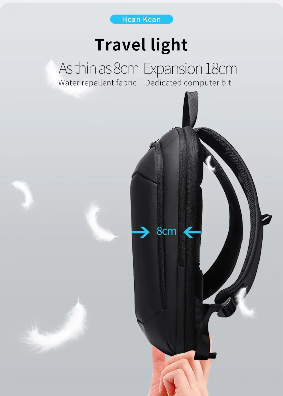 HK High-Quality Business Commuter Backpack Expandable Waterproof Laptop Backpack Men’s Large-Capacity Business Travel Backpack