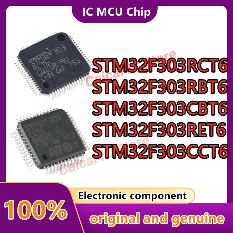 Puce IC Microcontrôleur (MCU/MPU/SOC), STM32F303CBT6, STM32F303RBT6, STM32F303RCT6, STM32F303RET6, STM32F303CCT6, 10 PCS/uno