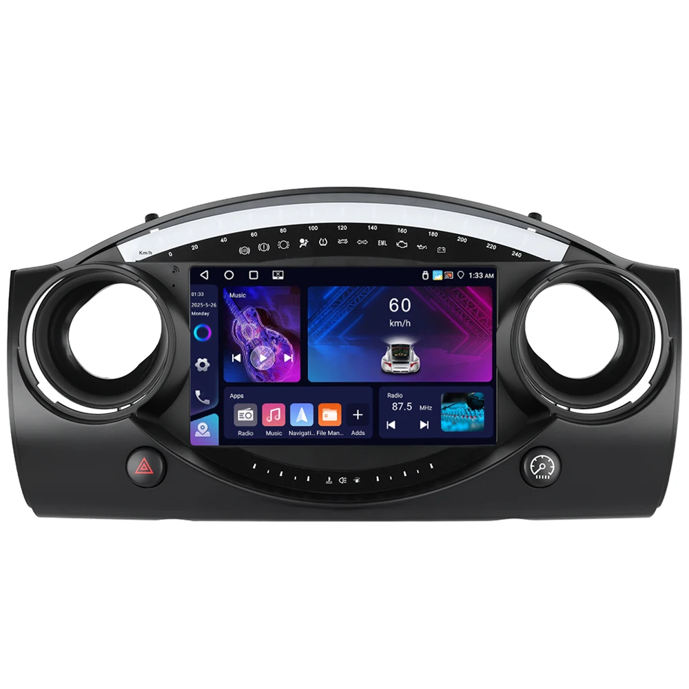 Podofo 8+128G 8-core autoradio voor BMW Mini 2004-2006 multimediaspeler Android Auto Carplay WIFI 4G Qualcomm AI spraakbesturing auto-audio - afbeelding 2