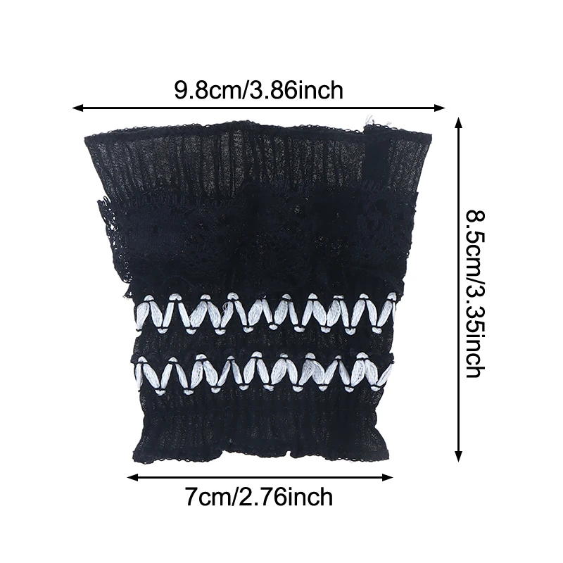 Manchette décorative en dentelle pour Photo de manucure, 1 paire, Double couche, manches en corne en maille, présentation des ongles, manchon de pose, bricolage, accessoire de fond de prise de vue