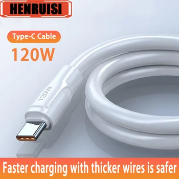 120W 6a Type C Super Snel Opladen Cablefor Xiaomi Poco Samsung Huawei P60 P50 Mobiele Telefoon Usb C Data Cord Data Transfer Snoer