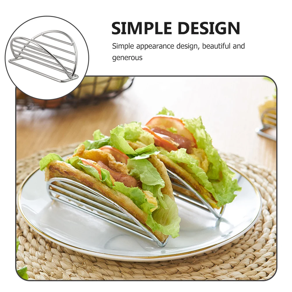 

Stainless Steel Pancake Rack Corrosion Resistant Taco Stand Multi Function Burrito Holder For Home Restaurant Taco Rack