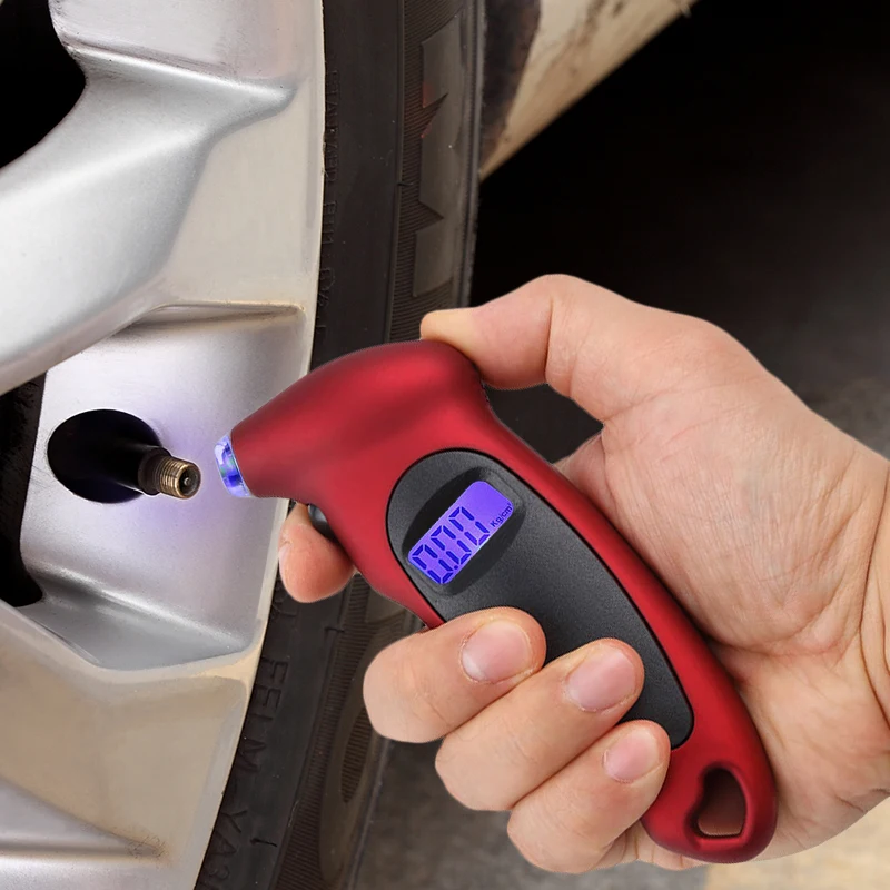 Car Mini Digital Tire Gauge Mini Motorcycle Bike Tire Diagnostic Tool LCD Display Tire Pressure Tool Gauge PSI Kpa