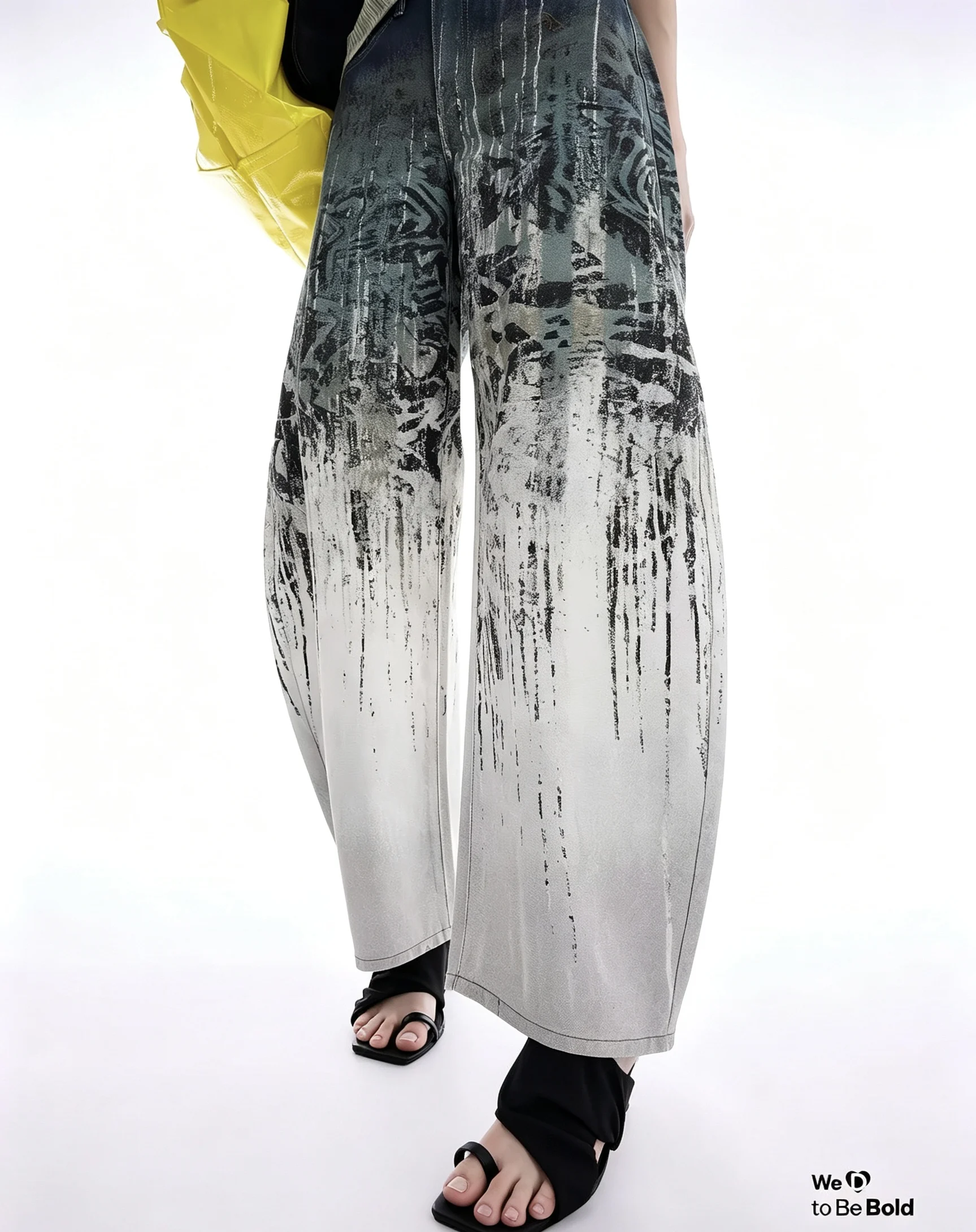 Spanish original 2026 new product gradient color leopard print women's jeans wide leg pants loose fit