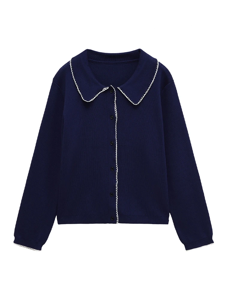 

HH женский осенний модный винтажный вязаный кардиган с длинными рукавами, свитер, куртка, женское элегантное однобортное повседневное пальто с лацканами