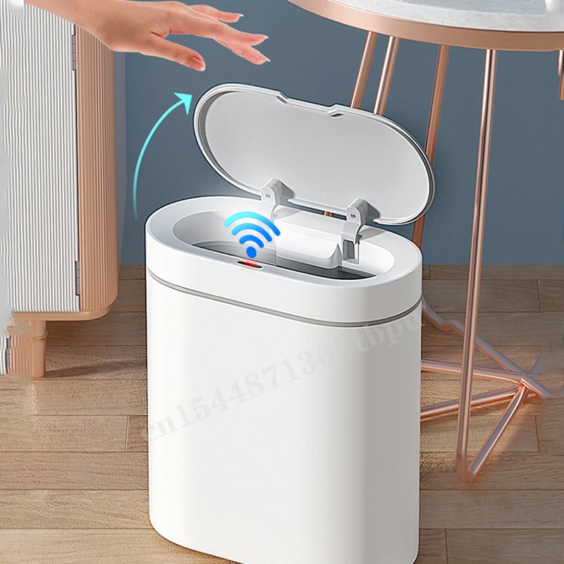 

Smart Sensor Trash Can Automatic Household Trash Can For Kitchen Bathroom Waterproof Sensor Bin 8L lixeira sensor automático