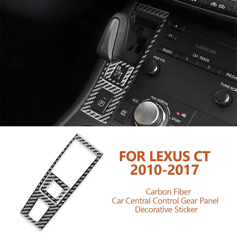 

For Lexus CT 2010-2017 Car-Styling Carbon Fiber Car Central Control Gear Panel Decorative Stickers Auto Interior Accessoriess