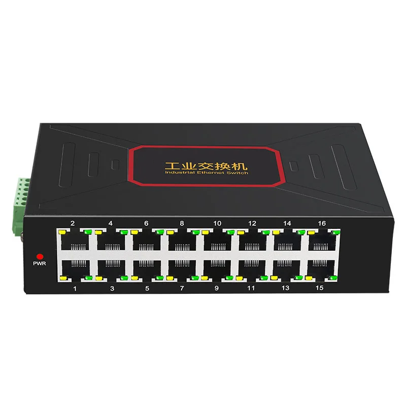 Pasokan Pabrik Asli 16 Port Saklar Ethernet Industri 10/100Mbps Switch Jaringan RJ45