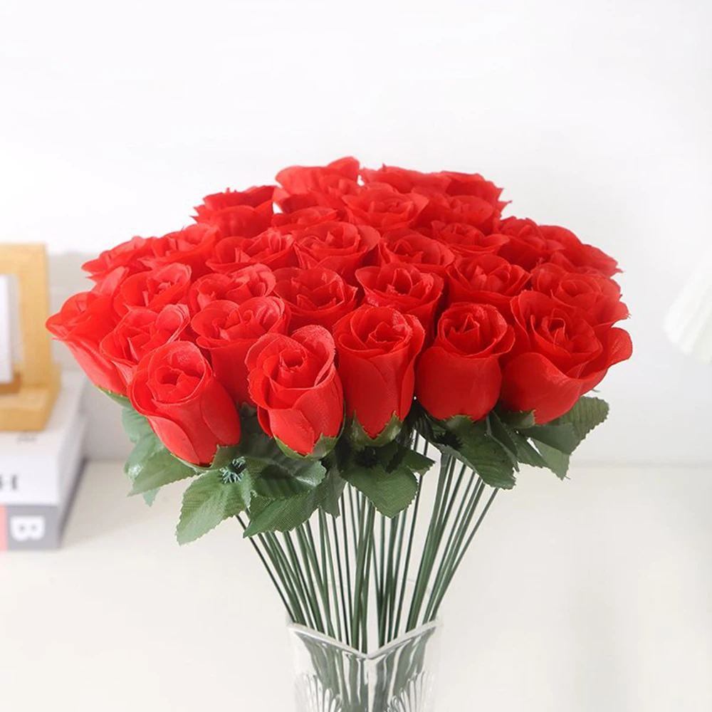 20/50 stücke Künstliche Blumen Rote Seide Rosen Brautstrauß Hause vase tisch Dekor Outdoor Garten hof Hochzeit diy geschenk Kranz