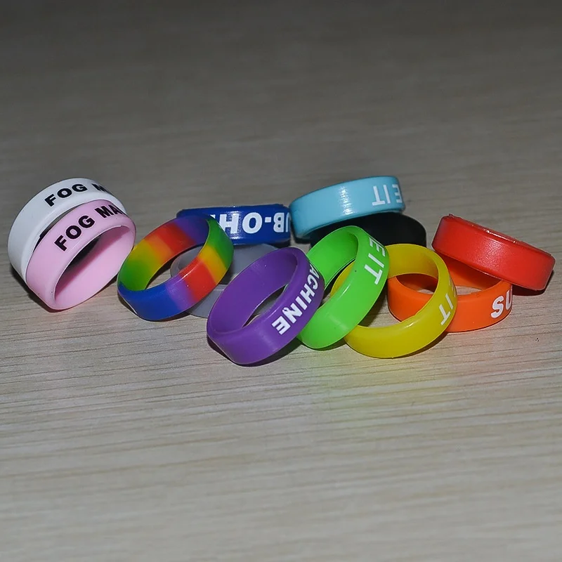 1PCS New Arrival Silicone Rings Food Grade Men Women Flat Print Logo Silicone Finger Ring Flexible